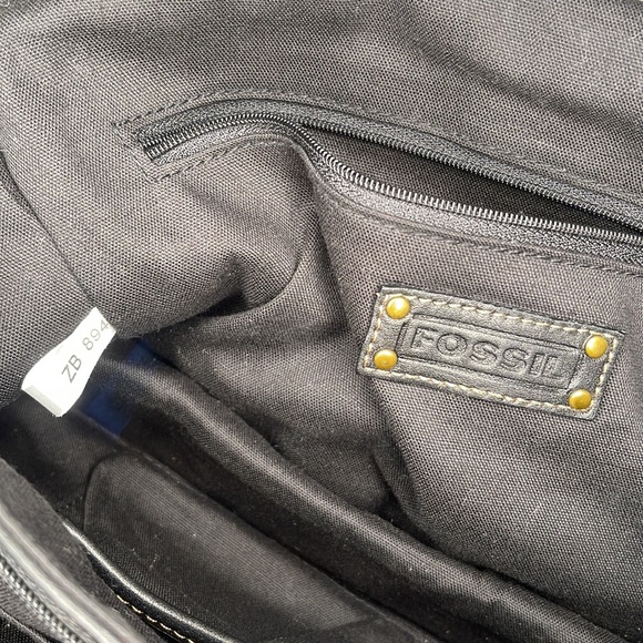Fossil Black Leather Adjustable Crossbody, NWOT - Picture 7 of 13